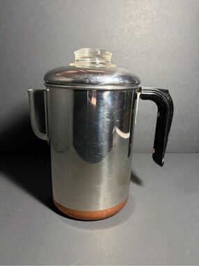 Vintage Revere Ware 1801 Copper Bottom 8 Cup Coffee Percolator Complete